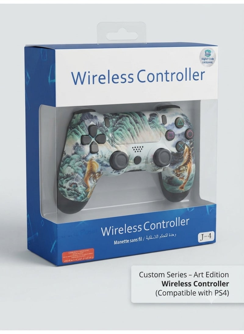 J-4 Wireless Controller with Tiger Mountain Landscape Print, Compatible with PlayStation 4 - Image 1