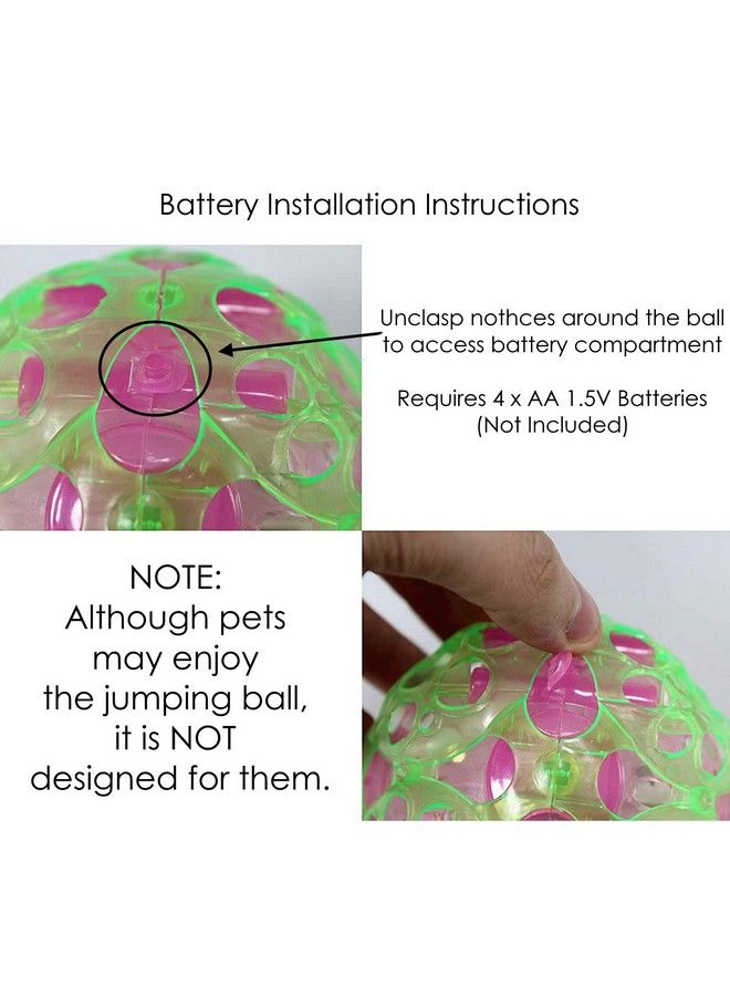 Haktoys Light Up Bouncing Ball 4” Vibrating Crazy Fun Toy With Flashing Bright Lights Music And Sound (Batteries Not Included Colors May Vary) - Image 4