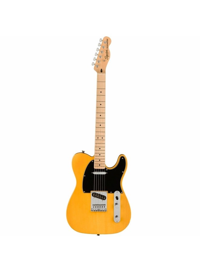 جيتار FENDER Squier Affinity Series™ Telecaster®، لوحة أصابع من خشب القيقب، واقي أسود، لون أشقر زبدة الكراميل