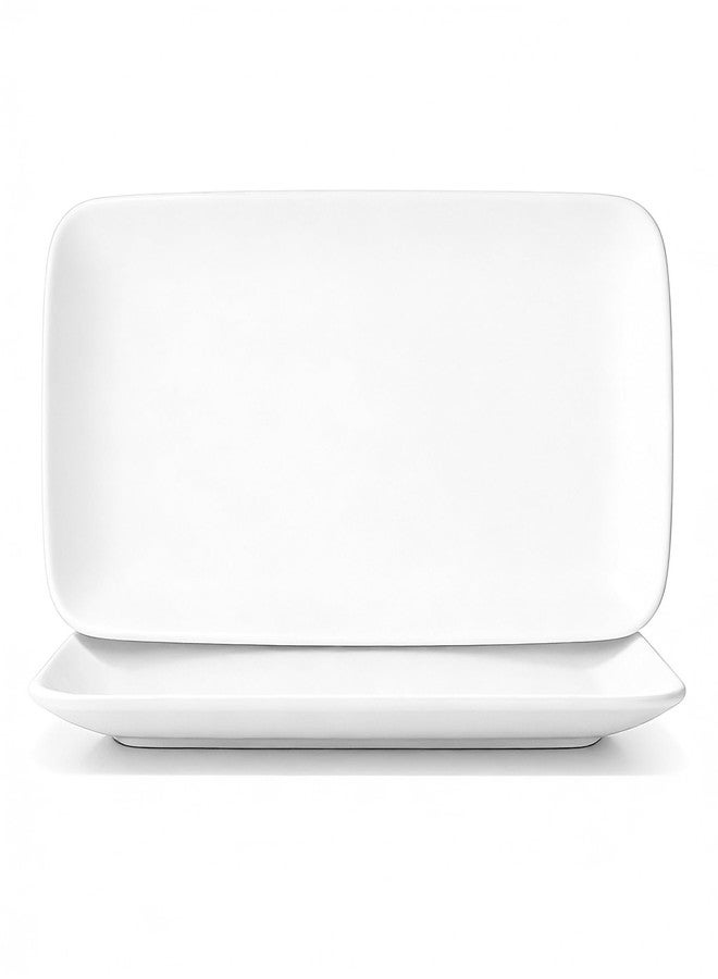 YALONG White Serving Platters Set of 2, 15.5 Inch Large Rectangular Serving Platters, Ceramic Serving Plates, Porcelain Platter for Food, Appetizer, Sushi, Steak - Image 1