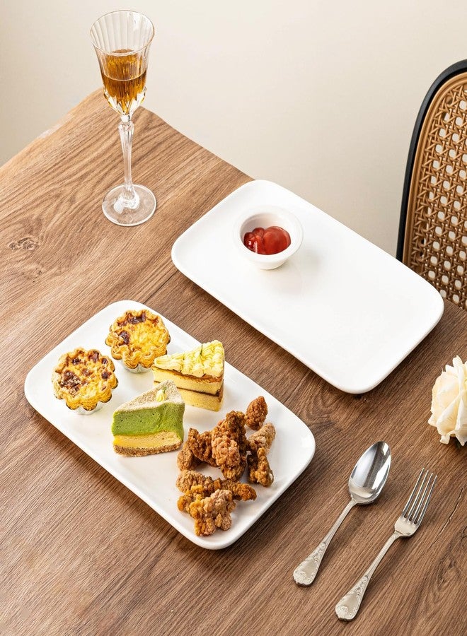 YALONG White Serving Platters Set of 2, 15.5 Inch Large Rectangular Serving Platters, Ceramic Serving Plates, Porcelain Platter for Food, Appetizer, Sushi, Steak - Image 4