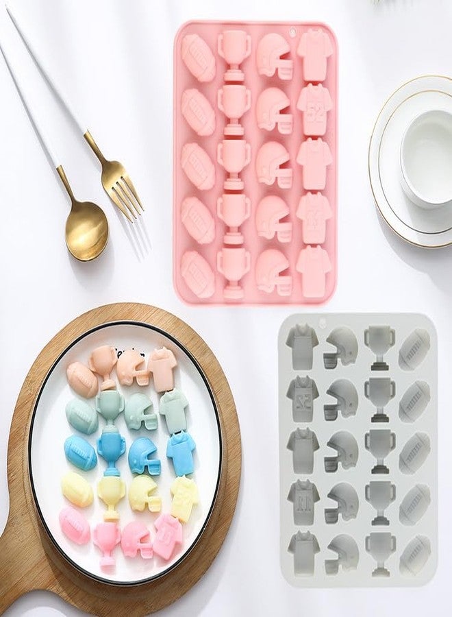 YIMINGMOLD قوالب سيليكون YIMINGMOLD للشوكولاتة على شكل خوذة وقميص رياضي للرجبي، قالب حلوى لتزيين الكب كيك بالشوكولاتة - Image 4