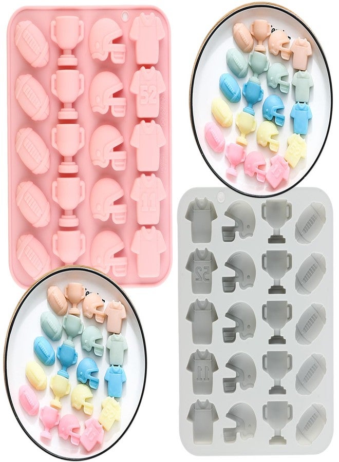 YIMINGMOLD قوالب سيليكون YIMINGMOLD للشوكولاتة على شكل خوذة وقميص رياضي للرجبي، قالب حلوى لتزيين الكب كيك بالشوكولاتة - Image 1