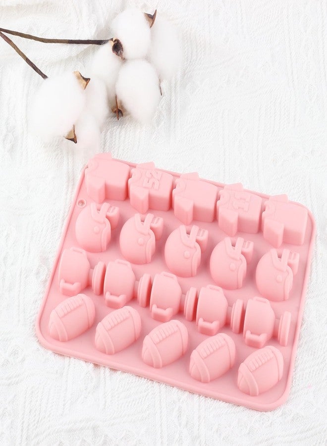 YIMINGMOLD قوالب سيليكون YIMINGMOLD للشوكولاتة على شكل خوذة وقميص رياضي للرجبي، قالب حلوى لتزيين الكب كيك بالشوكولاتة - Image 5