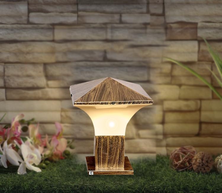 kinis Golden Antique and Milky Tapper Classic Lamp/Gate Light/Outdoor Lamp/Outdoor Light/Pillar Light at Entrance Outdoor Home, Restaurant, Office, etc. (Pack of 1, Without Bulb) - Image 2