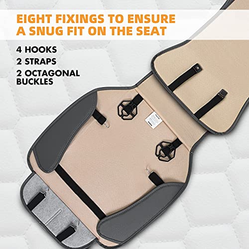 Elantrip 2PCs Front Car Seat Covers Leather Car Seat Protector Universal fit for Most Cars SUVs and Trucks Water Proof Seat Protector Gray - Image 5