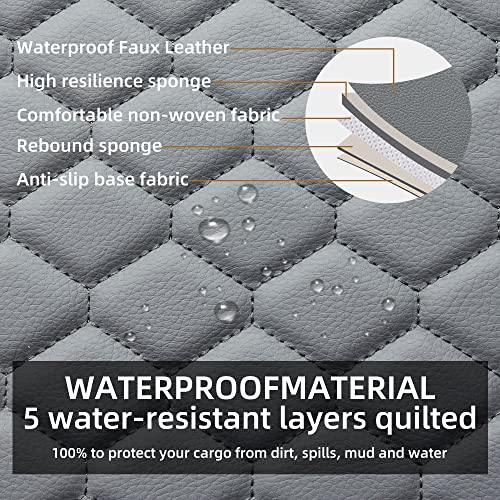 Elantrip 2PCs Front Car Seat Covers Leather Car Seat Protector Universal fit for Most Cars SUVs and Trucks Water Proof Seat Protector Gray - Image 2