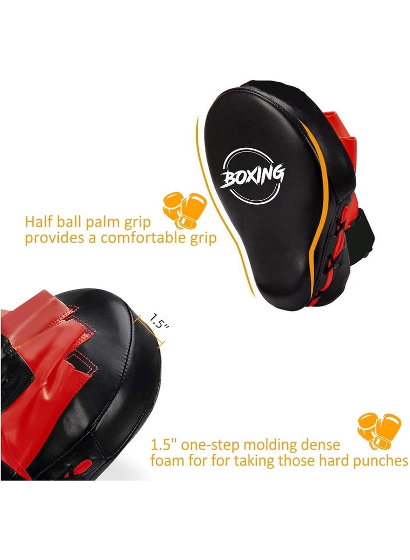 Boxing Curved Focus Punching Mitts- Leatherette Training Hand Pads(1 Pair) - Image 3