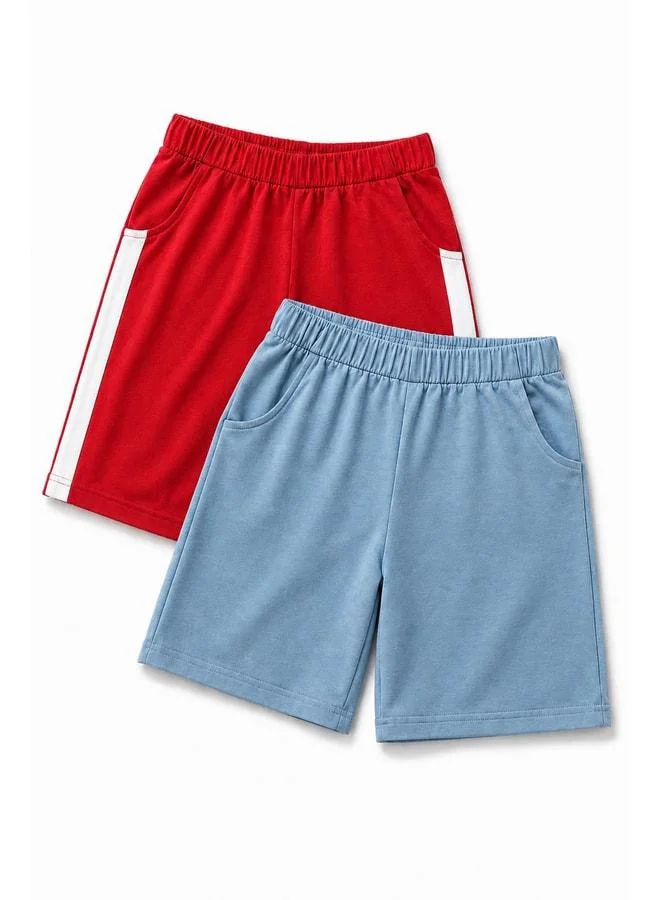 Perendi Boy's Basic Side-Stripe 2-Piece Shorts