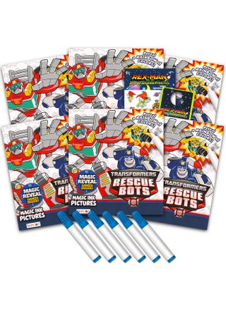 Transformers Rescue Bots Imagine Ink Coloring Book Set For Kids 6 Pack Nomess Magic Ink Coloring Books Featuring Rescue Bots With Rexman Stickers And Door Hanger (Transformers Party Favors Bundle) - pzsku/Z17F27EBF5E55B3DC1B2EZ/45/_/1697273292/ae7c71a7-4729-490d-b9f5-f2b8ee3589db