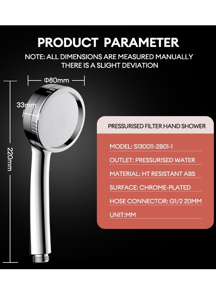 Jomoo - Filtered Shower Head with Shower Filter For Chlorine Removal and Hair Skincare Protection, High Pressure Water Saving Showers, Chrome Plated Showerhead - Image 1