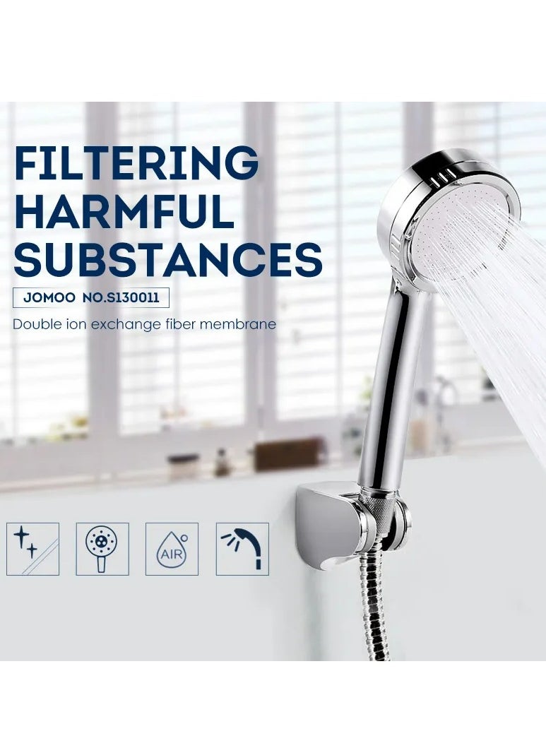 Jomoo - Filtered Shower Head with Shower Filter For Chlorine Removal and Hair Skincare Protection, High Pressure Water Saving Showers, Chrome Plated Showerhead - Image 1
