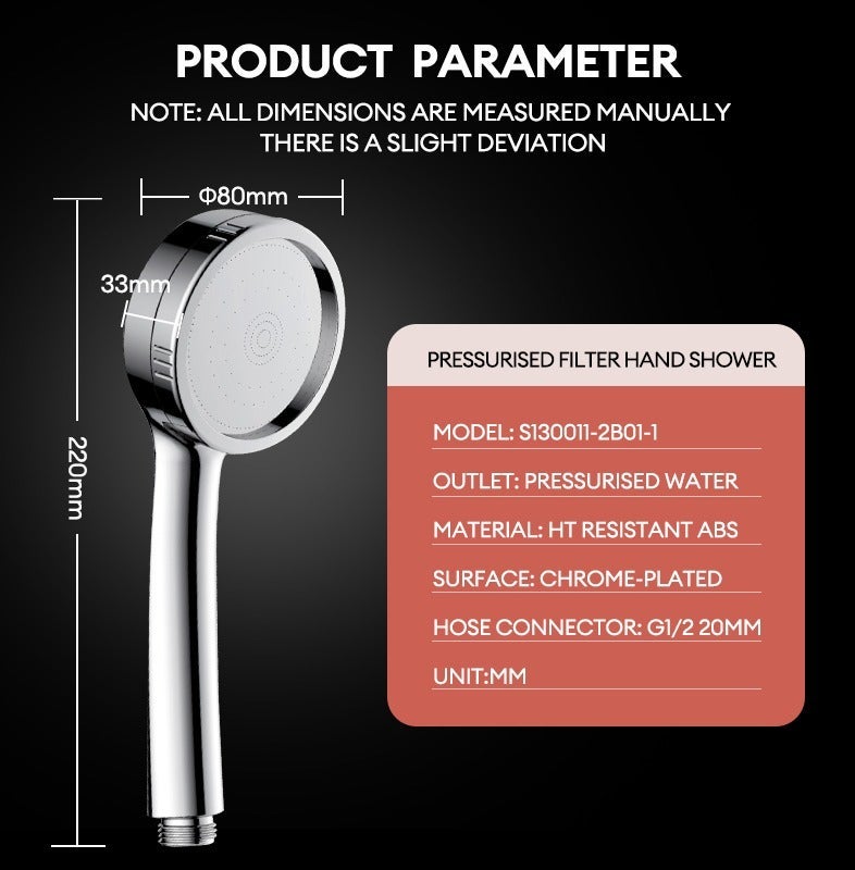 Jomoo Filtered Shower Head with Shower Filter For Chlorine Removal and Hair Skincare Protection, High Pressure Water Saving Showers, Chrome Plated Showerhead - Image 4