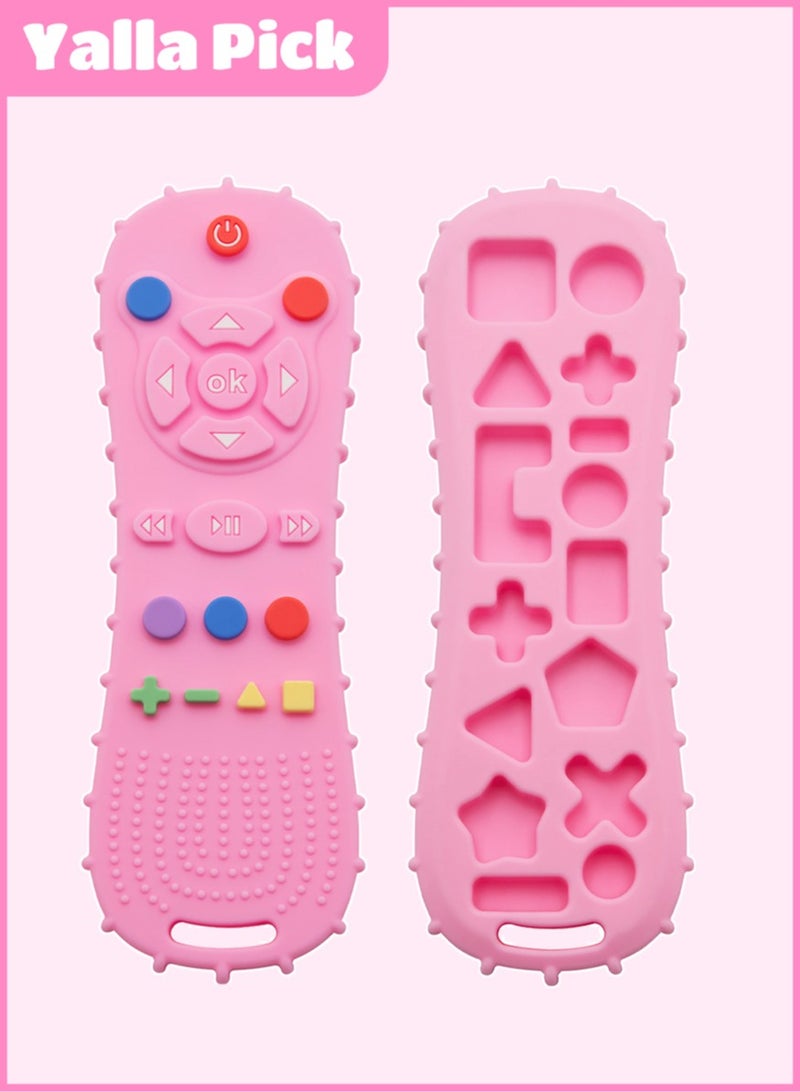 يلا بيك لعبة تسنين للاطفال تحكم عن بعد ناعم للتلفزيون على شكل الة لعب، لعبة تعليمية للتنمية الفكرية، لعبة تعليمية من السيليكون الامن للاطفال الصغار (زهري ) - Image 4