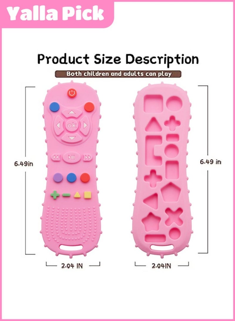 يلا بيك لعبة تسنين للاطفال تحكم عن بعد ناعم للتلفزيون على شكل الة لعب، لعبة تعليمية للتنمية الفكرية، لعبة تعليمية من السيليكون الامن للاطفال الصغار (زهري ) - Image 2