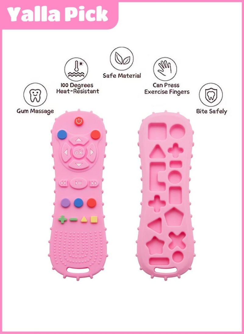 يلا بيك لعبة تسنين للاطفال تحكم عن بعد ناعم للتلفزيون على شكل الة لعب، لعبة تعليمية للتنمية الفكرية، لعبة تعليمية من السيليكون الامن للاطفال الصغار (زهري ) - Image 3