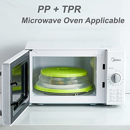 Vishui Upgraded Collapsible Microwave Lid, Vented Microwave Splatter Cover, 10.5 inches Plate Cover with Hook Hole, Vegetable Fruit Colander Multi-function Kitchen Gadget, BPA Free, Dishwasher Safe - Image 2