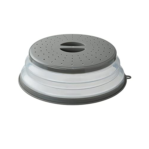 Vishui Upgraded Collapsible Microwave Lid, Vented Microwave Splatter Cover, 10.5 inches Plate Cover with Hook Hole, Vegetable Fruit Colander Multi-function Kitchen Gadget, BPA Free, Dishwasher Safe - Image 1