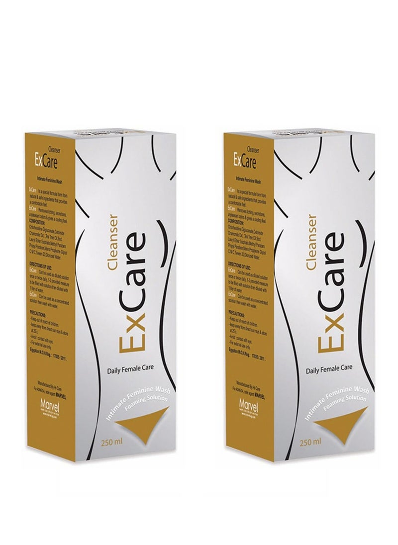 MARVEL Excare Cleanser Intimate Feminine Wash Foaming Solution, Vanilla & Cinnamon Scent, 250ml, 2 Packs, Sale 20%  - Image 1