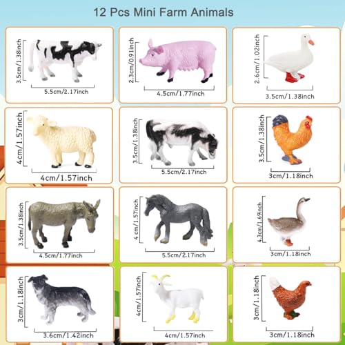 RUSON 12 Pcs Farm Animals Figures Toys Realistic Mini Farm Barn Animal Figurines Cake Topper Toy Set Christmas Birthday Easter Egg Gift Party Supplies for Kids Toddlers - Image 5