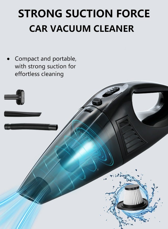 Generic Corded Car Vacuum Cleaner 12V, 3000Pa High Suction, Handheld Auto Vacuum with Washable HEPA Filter, 3M Cable & Multi Nozzles for Car Interior Cleaning  - Image 1
