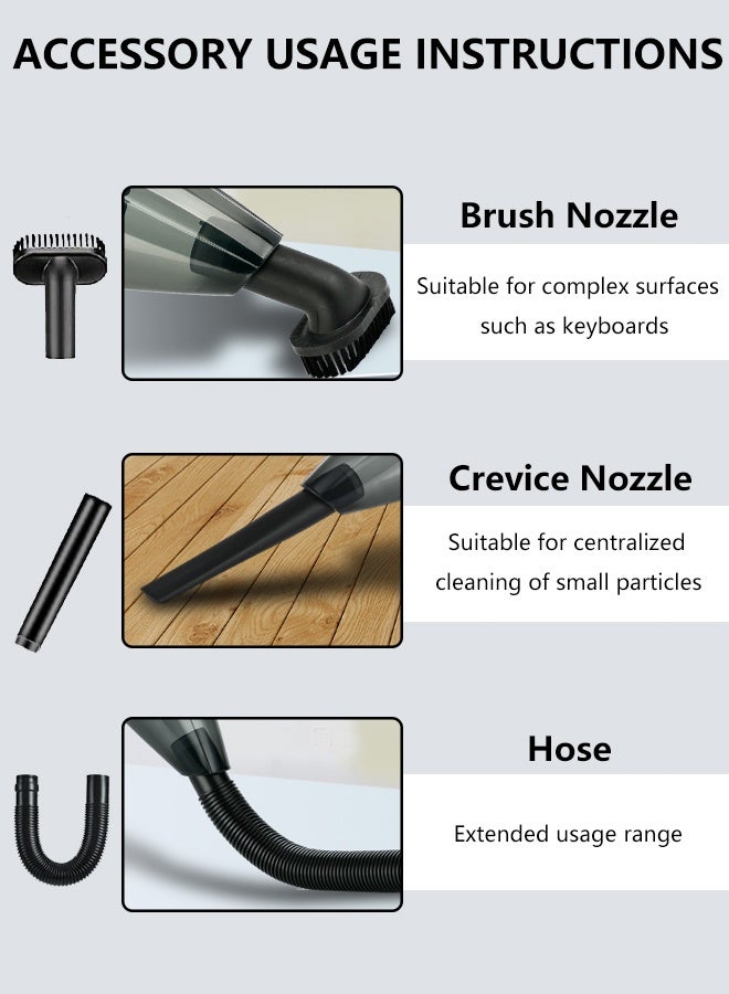 Generic Corded Car Vacuum Cleaner 12V, 3000Pa High Suction, Handheld Auto Vacuum with Washable HEPA Filter, 3M Cable & Multi Nozzles for Car Interior Cleaning  - Image 5