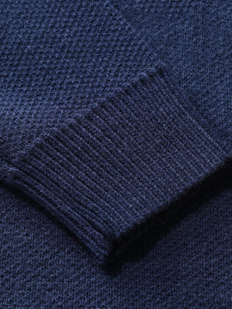 SHENHE Men's Oversized Crew Neck Cute Bear Sweater Vintage Unisex Preppy Graphic Sweater Jumper Dark Blue B Small - Image 5