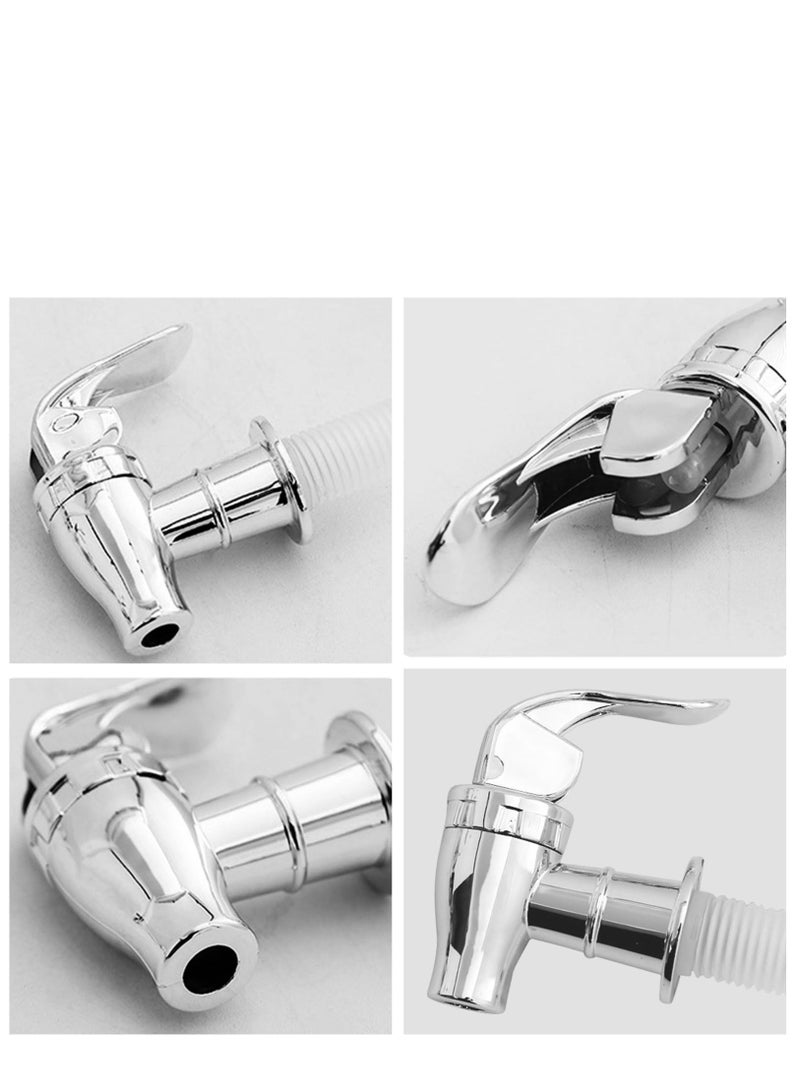 4PCS Beverage Dispenser Spigot Replacement ABS Plastic Press Type Faucets Tap Reusable Spigot Drink Dispenser Tap Replacement for Hot Cold Cater Juice Barrel (Silver) - Image 3