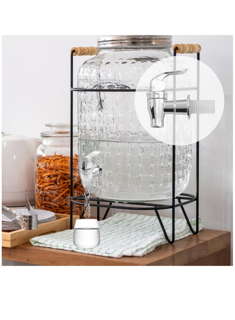 4PCS Beverage Dispenser Spigot Replacement ABS Plastic Press Type Faucets Tap Reusable Spigot Drink Dispenser Tap Replacement for Hot Cold Cater Juice Barrel (Silver) - Image 4