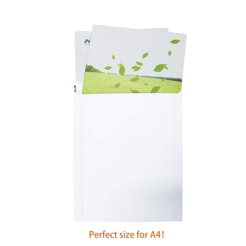zmybcpack 100 Pack 9X12 inch Self Seal Photo Document Mailers Stay Flat White Cardboard Envelopes White Photography Mailersfor CD, Photos, Document - Image 4