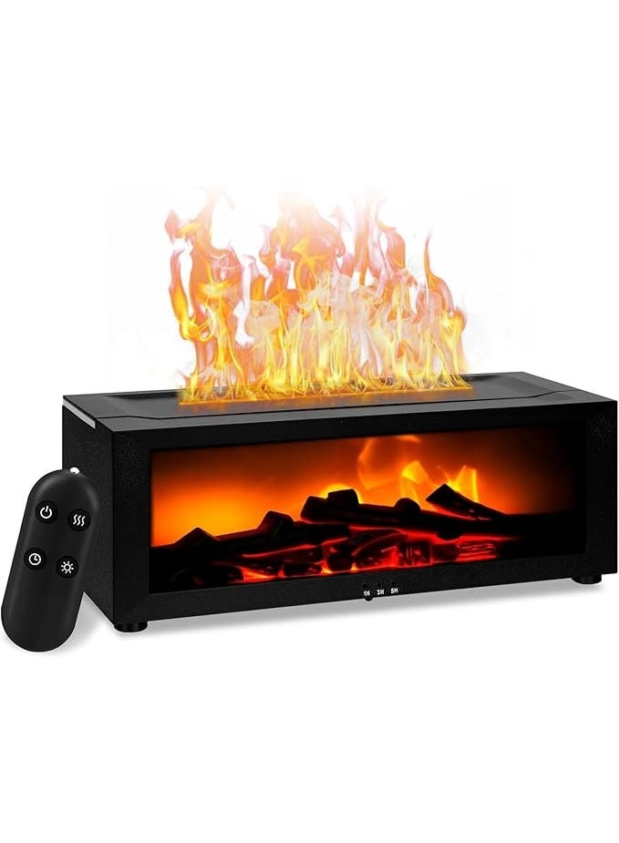 3D Flame Effect Electric Steam Fireplace with Remote Control and Multicolor LED Light - Humidifier Aroma Decor for Office Bedroom - Image 1
