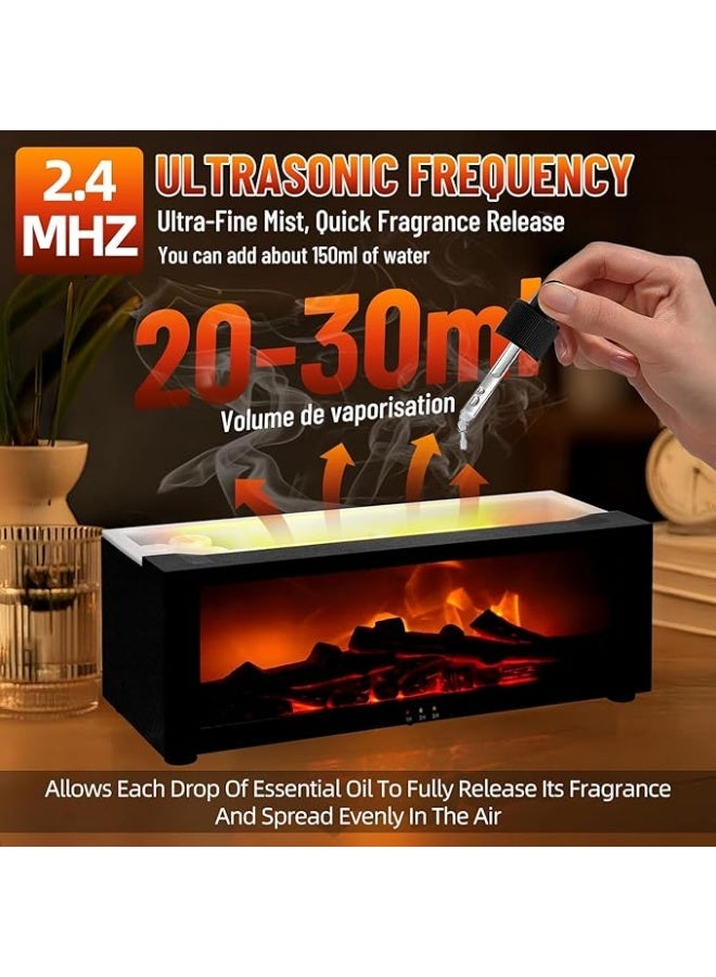 3D Flame Effect Electric Steam Fireplace with Remote Control and Multicolor LED Light - Humidifier Aroma Decor for Office Bedroom - Image 3