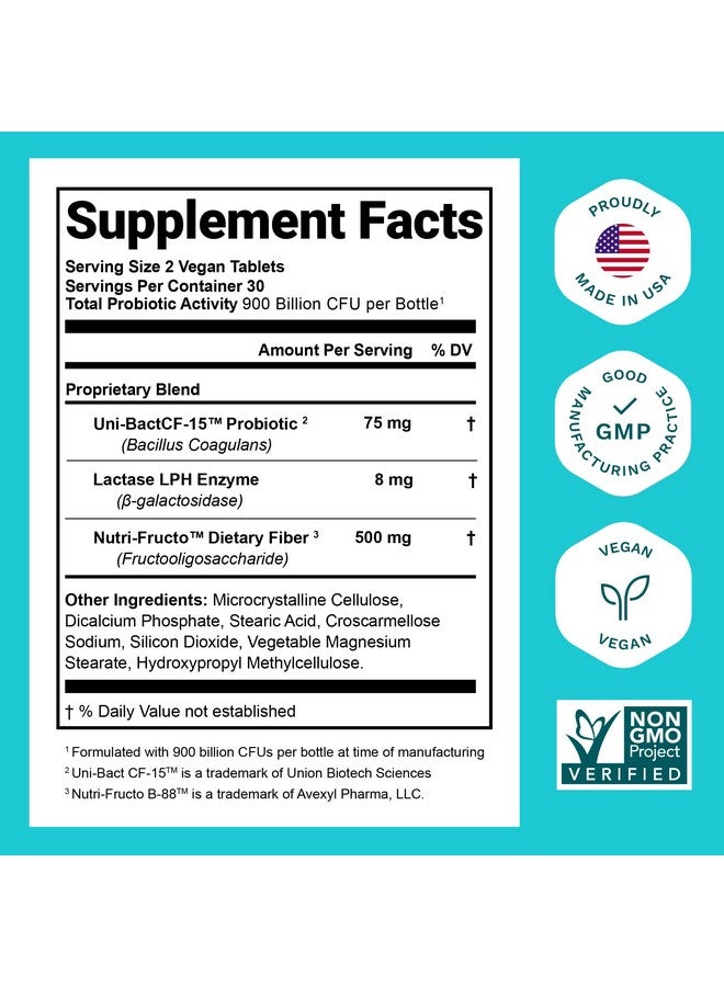 Nutrition Essentials بروبيوتيك للنساء والرجال مع ألياف بروبيوتيك وإنزيم لاكتاز طبيعي لصحة الجهاز الهضمي 62% بروبيوتيك أكثر استقرارًا لدعم صحة الأمعاء تركيبة نباتية مصنوعة في الولايات المتحدة - Image 4