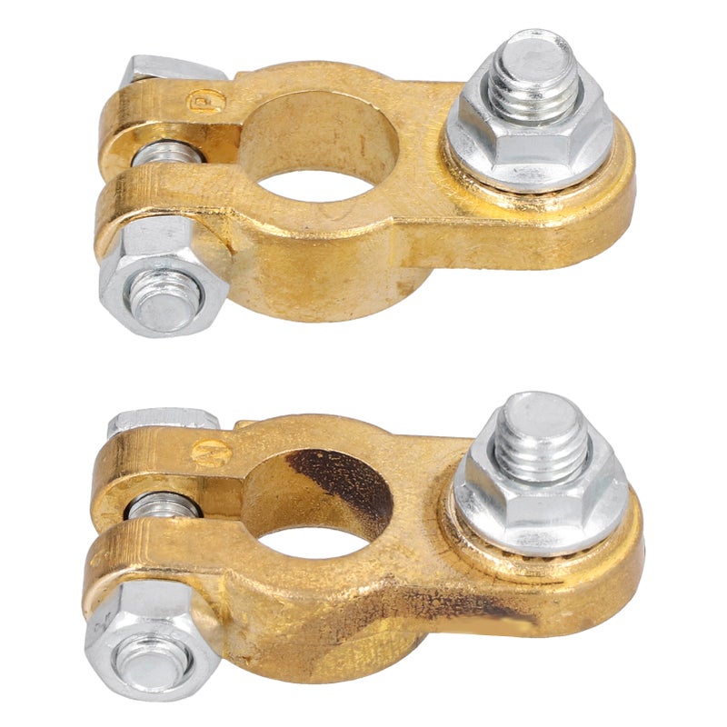 2pcs Car Battery Terminal Wire Clamps Pure Copper Positive Negative Top Post Connectors - Image 5