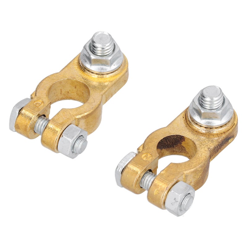 2pcs Car Battery Terminal Wire Clamps Pure Copper Positive Negative Top Post Connectors - Image 4