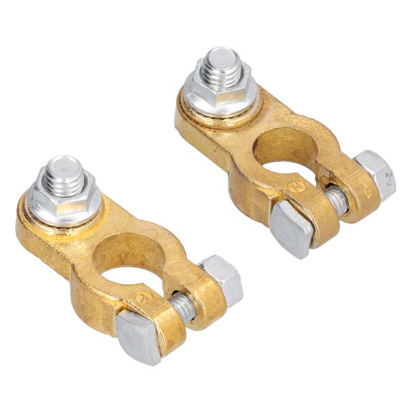 2pcs Car Battery Terminal Wire Clamps Pure Copper Positive Negative Top Post Connectors - Image 2