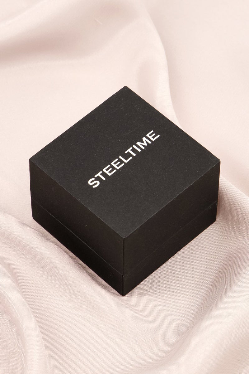 Steeltime Women Stainless Steel Simulated Diamond Huggie And Stud Earrings Set, Silver - Image 2