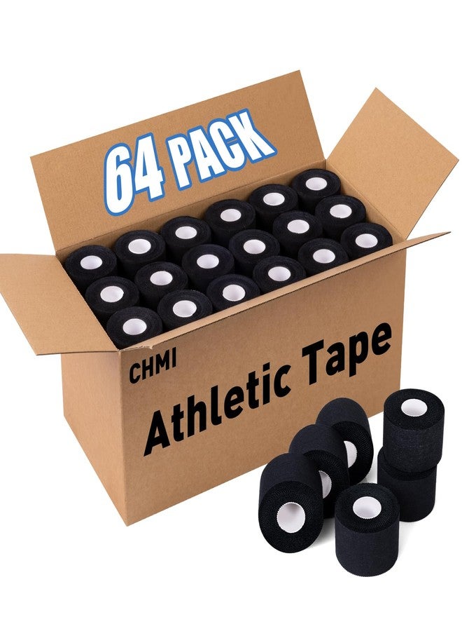 CHMI Athletic Tape,Black Sports Tape (64 Pack), 640 Yards Rolls Very Strong Easy Tear NO Sticky Residue Best Tape for Gymnastics Climbing Bat Injuries Medical (1.5 Inch X 640 Yards). - Image 1