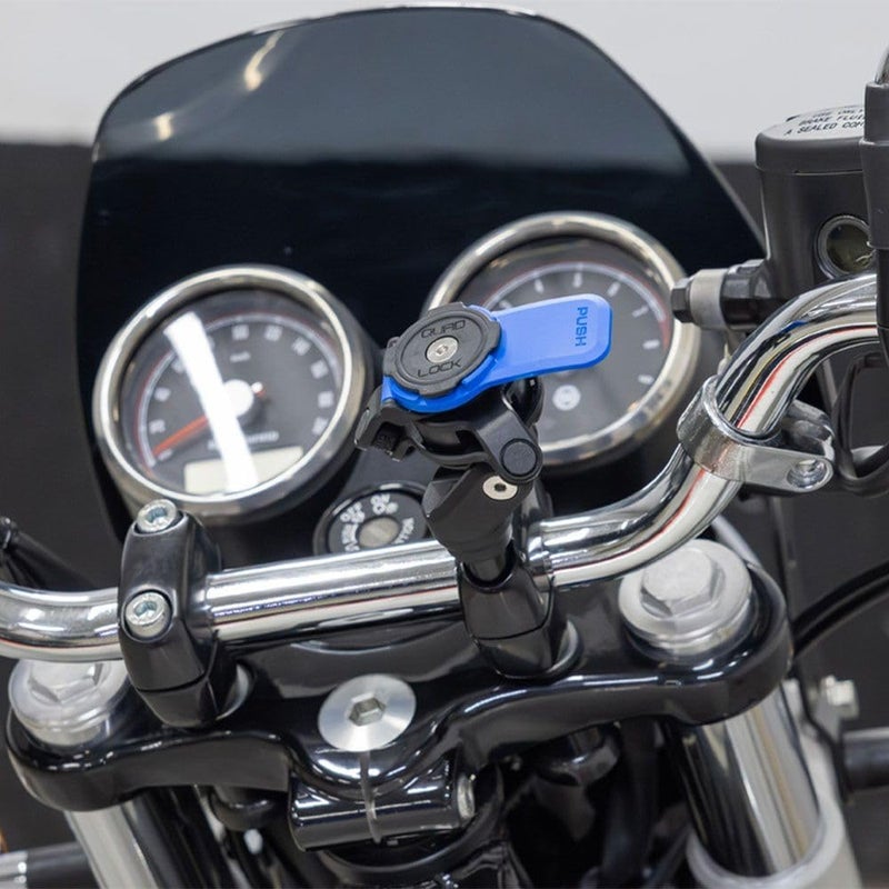 QUAD LOCK Motorcycle Handlebar Clamp Bolt Mount for iPhone, Samsung Galaxy Google Pixel Smartphone - Image 1