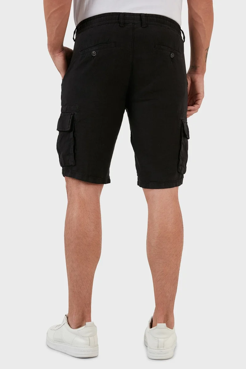 Exxe Waist Tie Pocket Regular Fit 100% Linen Short Men's Short 630 JURUS shorts