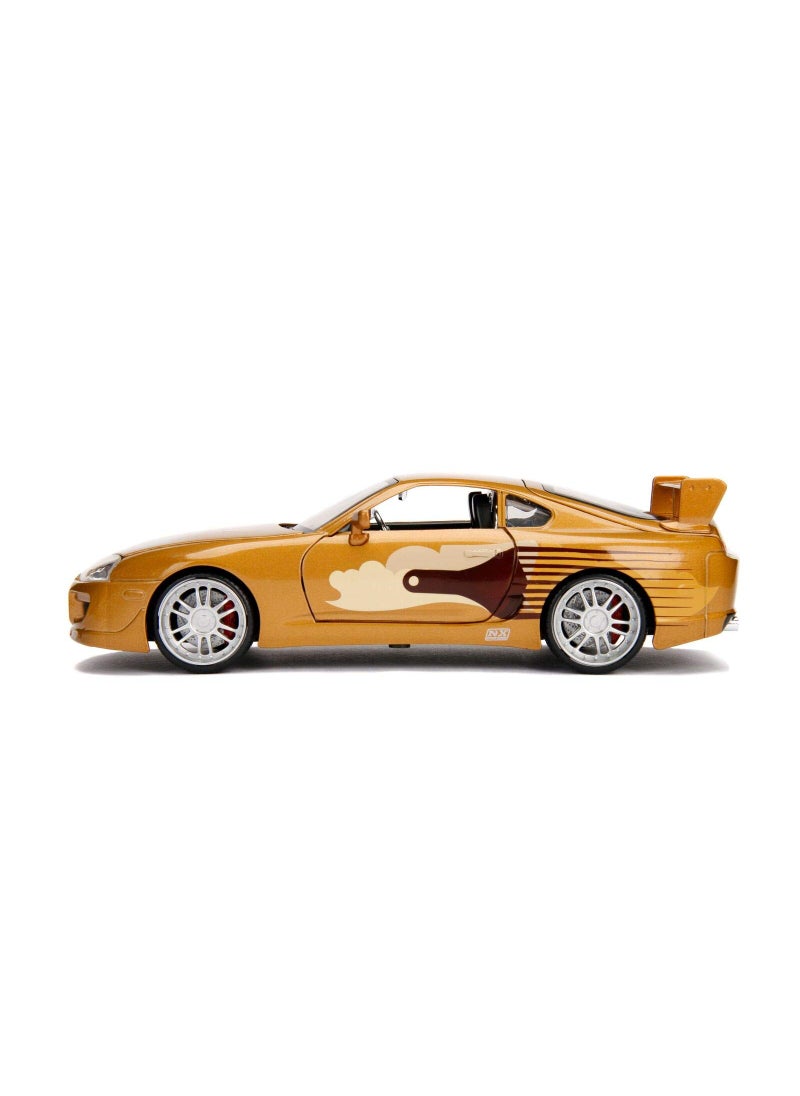 Jada Toys Jada 2 Fast 2 Furious Slap Jack's Toyota Supra Die-Cast Collectible Toy Vehicle Car, Gold with Decals, 1: 24 Scale, Copper  - Image 2