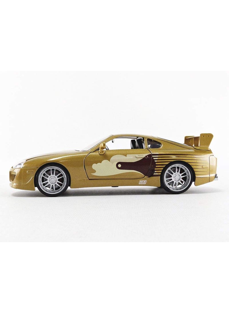 Jada Toys Jada 2 Fast 2 Furious Slap Jack's Toyota Supra Die-Cast Collectible Toy Vehicle Car, Gold with Decals, 1: 24 Scale, Copper  - Image 3
