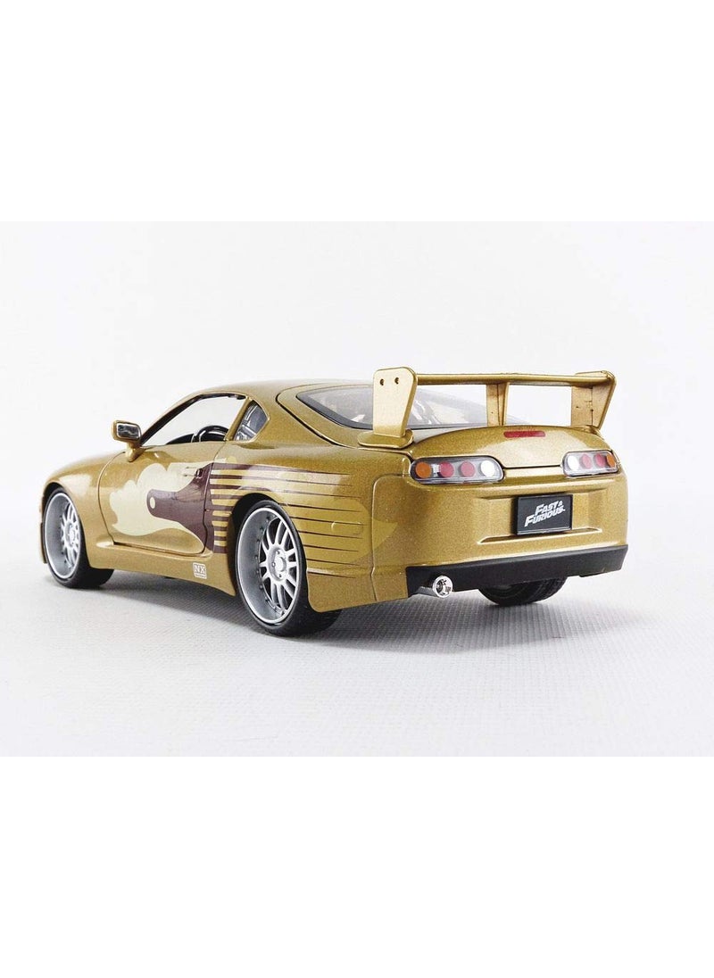 Jada Toys Jada 2 Fast 2 Furious Slap Jack's Toyota Supra Die-Cast Collectible Toy Vehicle Car, Gold with Decals, 1: 24 Scale, Copper  - Image 4