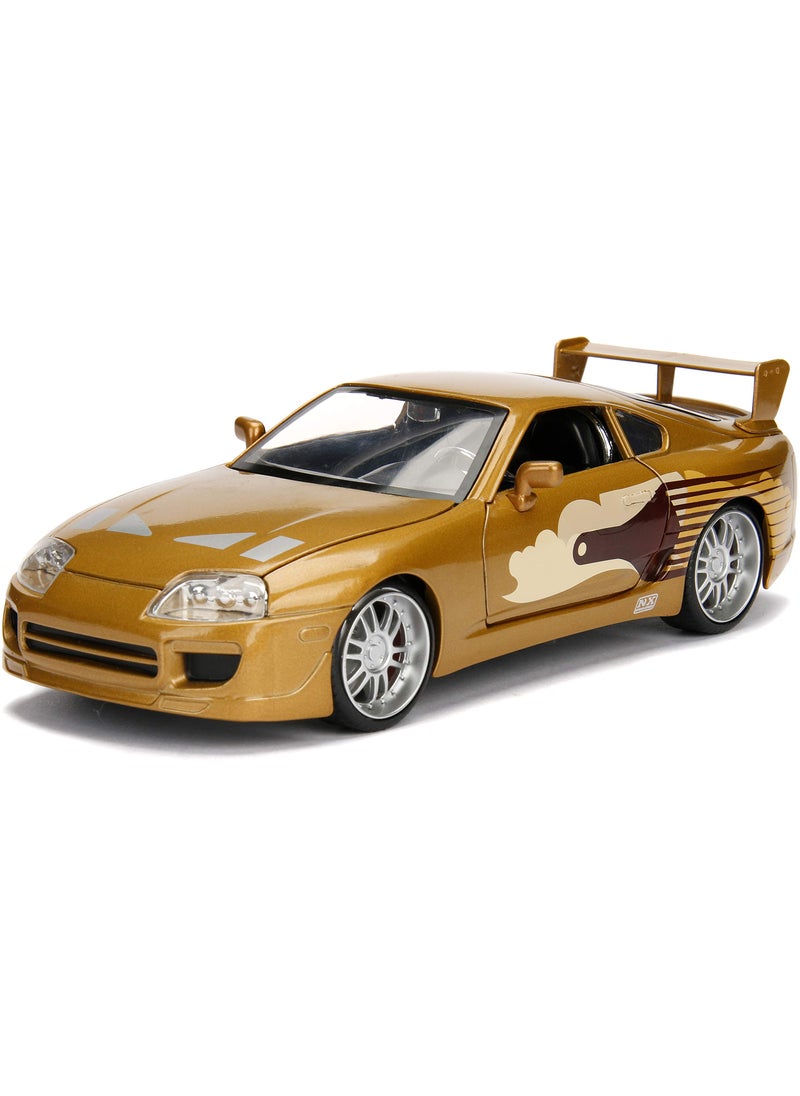 Jada Toys Jada 2 Fast 2 Furious Slap Jack's Toyota Supra Die-Cast Collectible Toy Vehicle Car, Gold with Decals, 1: 24 Scale, Copper  - Image 1