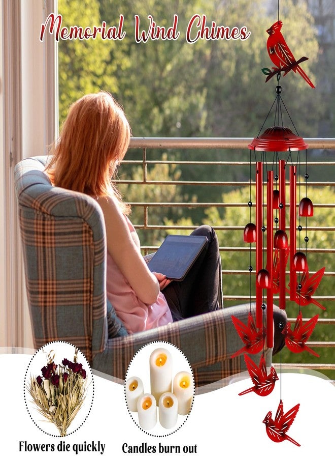 YHmall Cardinal Wind Chimes for Outside, Cardinal Gifts for Women Soothing Tones Wind Chime Garden Decor, 35" Christmas Windchimes Outdoors with S Hooks for Yard, Patio, Christmas New Year Gifts for Mom - Image 5