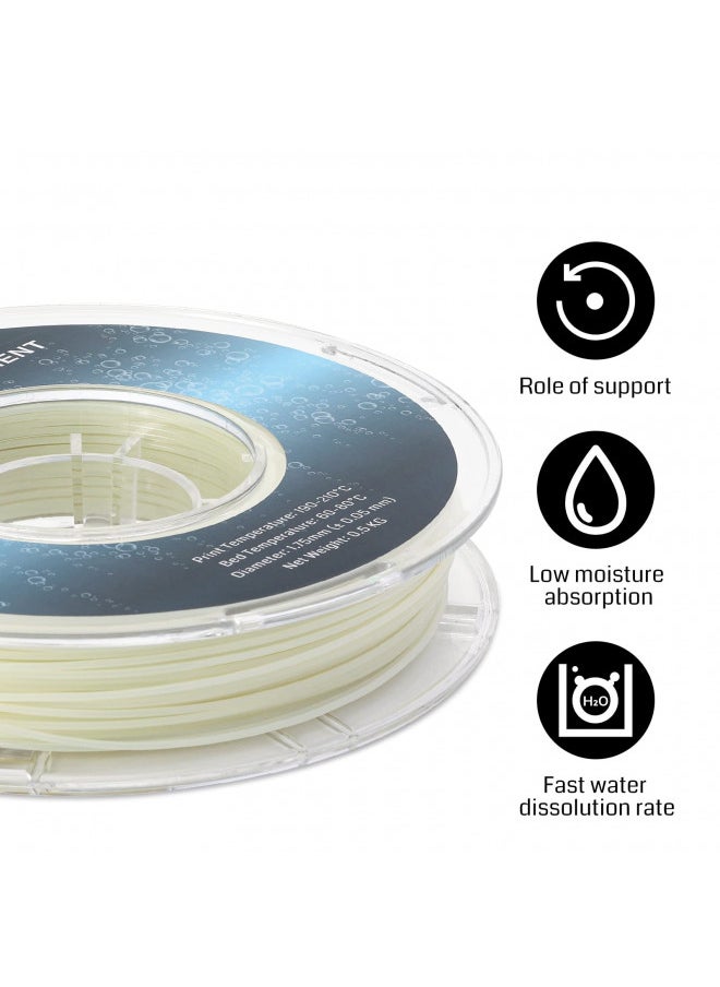 SainSmart - SainSmart 1.75mm PVA Dissolvable 3D Printers Filament, Upgrade Water Soluble Support Filament for 3D Printers -0.5kg/1.1lbs (Natural), Dimensional Accuracy +/- 0.05mm - Image 1