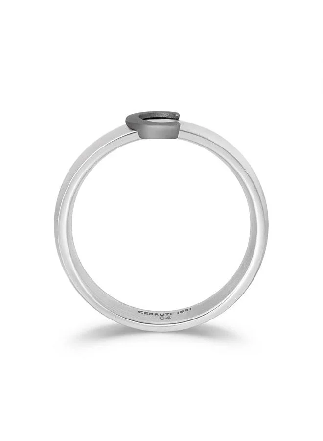 CERRUTI 1881 64 Luigi Silver Gunmetal Stainless Steel Ring for Men 64mm for Men | Best Price UAE