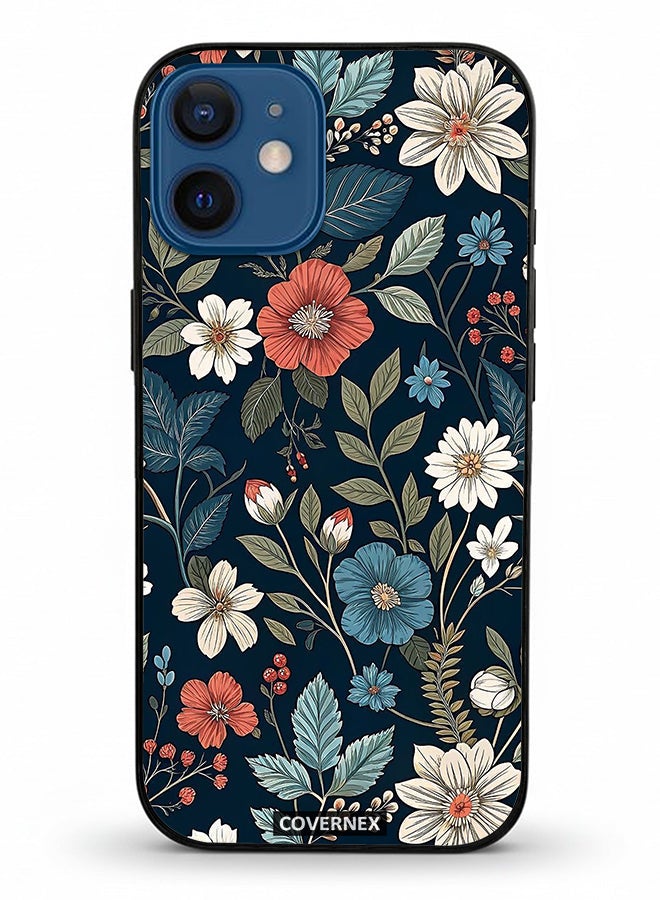 Covernex Apple iPhone 12 Mini Protective Case Cover Printed Featuring Deep Forest Botanical and Wildflower - Image 2