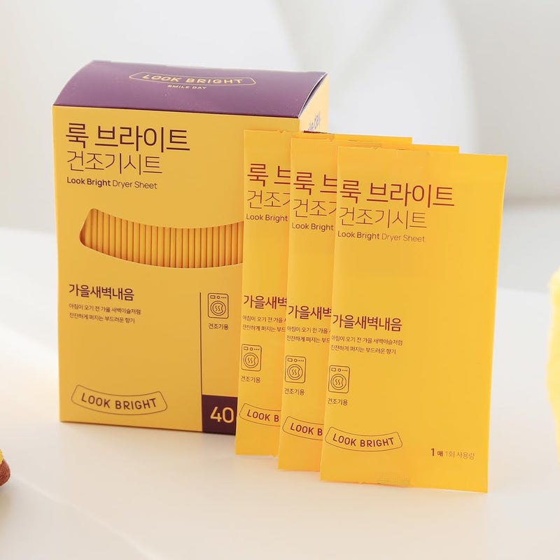 Generic LOOK BRIGHT Fabric Softner Dryer Sheet, Wet-type Sheet, Long-lasting Fragrance, Luxurious Premium Scent, Anti-static Function (Fall Dawn Scent) - Image 2