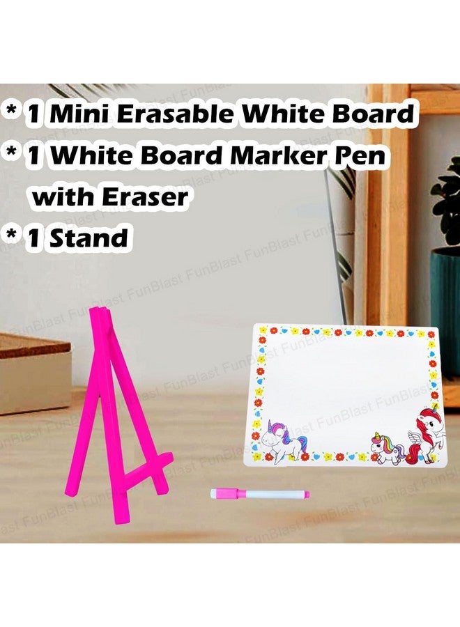فنبلاست سبورة فن بلاست ميني القابلة للمسح للأطفال - لوح تعليمي مع قلم سبورة بيضاء، لوح كتابة مزدوج الجوانب للأطفال، الأولاد والبنات (يونيكورن) - Image 3
